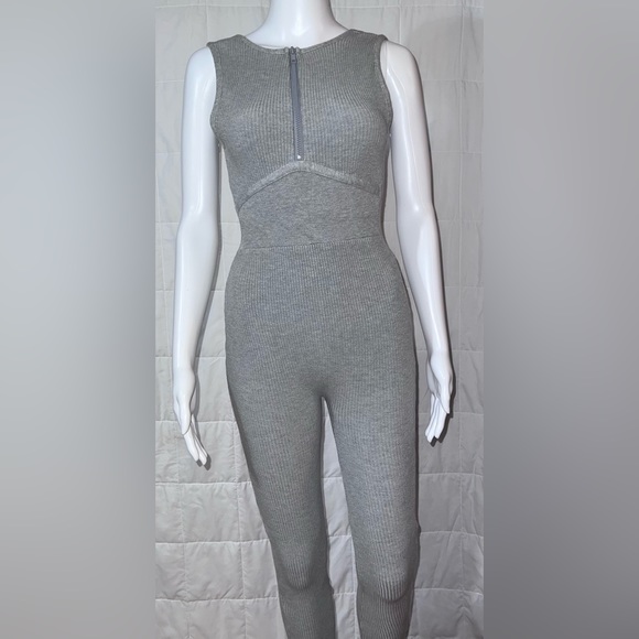 Fashion Nova Grey Ribbed Jumpsuit - Picture 2 of 4